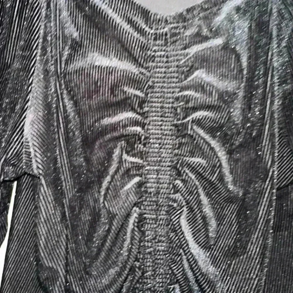 Cato Black Drawstring Blouse Top / Size M - Picture 5 of 13